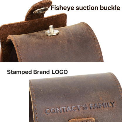 Contacts Family CF1125 Single Watch Position Crazy Horse Leather Watch Box Round Watch Storage Box, CF1125