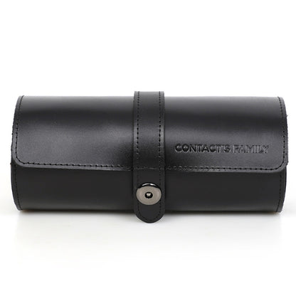 جهات الاتصال CF1117B Family 3 Watch Positions صندوق ساعات جلدي بمشبك دائري صندوق تخزين ساعات للسفر في الهواء الطلق، CF1117A
