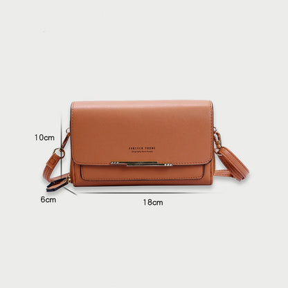 Ladies Wallet Large Capacity Multi-Function Shoulder Bag, Red, Wine Red, Blue, Black, Pink, Brown, Gray