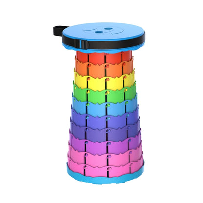 Outdoor Folding Telescopic Stool Portable Fishing Chair, 45cm(Rainbow), 45cm(Red)