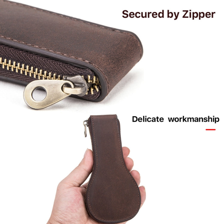 Contacts Family CF1112 Single Watch Position Retro Crazy Horse Leather Watch Storage Box Watch Zipper Case, CF1112