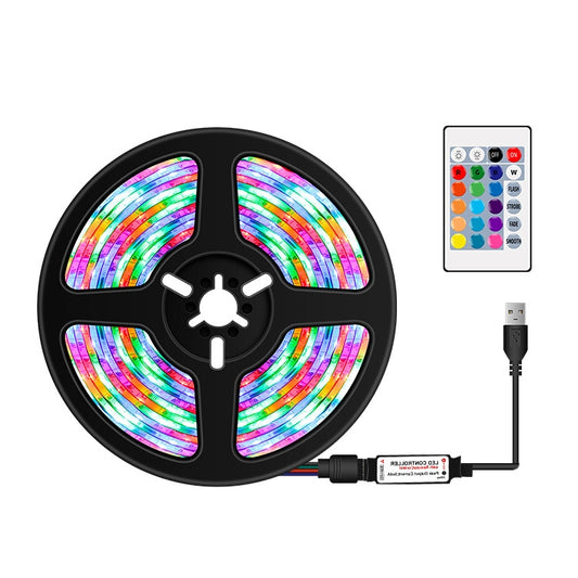 LED Light Strip 16 Color Remote Control RGB Light Belt USB Symphony Neon Decorative Soft Light Bar, 2m, 5m, 3m, 4m