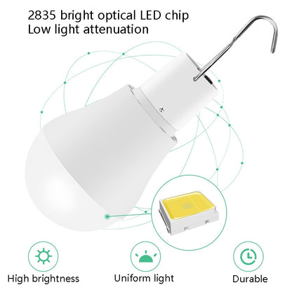 LED Solar Bulb USB Portable Outdoor Emergency Light Bulb Camping Lighting