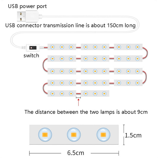 LED Mirror Front Lamp USB Touch Sensor Switch Makeup Live Broadcast Fill Light, 2 in 1 Touch Sensor, 6 in 1 Touch Sensor, 10 in 1 Touch Sensor, 14 in 1 Touch Sensor
