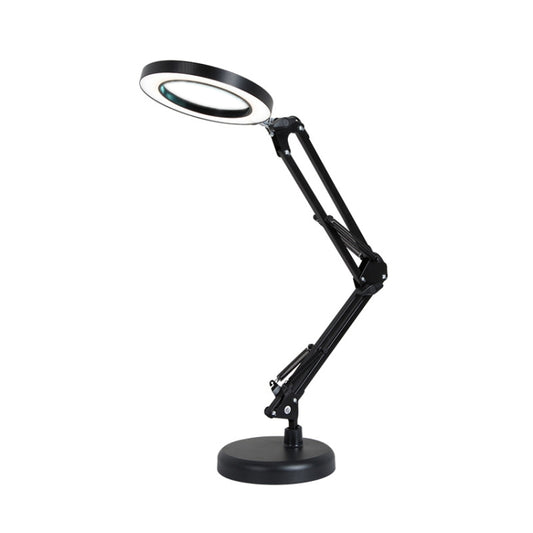 8X Magnifying Glass Lamp Beauty Nail Tattoo Repair Office Reading Lamp, Without Magnifying Glass (Black), With Magnifying Glass (Black)