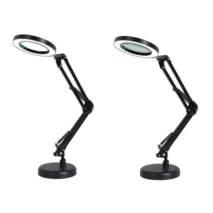 8X Magnifying Glass Lamp Beauty Nail Tattoo Repair Office Reading Lamp, Without Magnifying Glass (Black), With Magnifying Glass (Black)