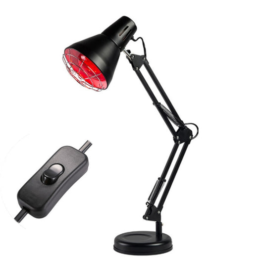 Household 150-watt Infrared Simple Physiotherapy Lamp With Metal Long Arm US Plug, Button Switch (Black), Button Switch (White), Timing Temperature Adjustment (White), Timing Temperature Adjustment (Black)