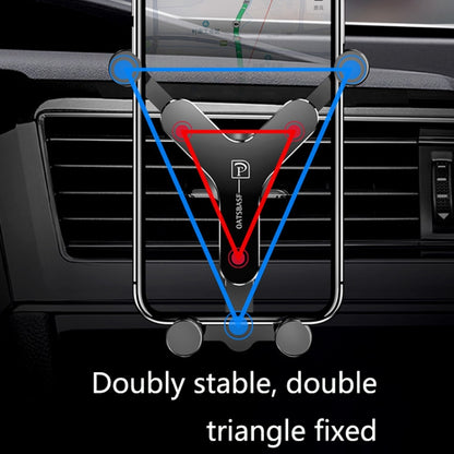 OATSBASF Car Air Outlet Gravity Mobile Phone Holder Snap-On Metal Bracket, Black, Red, Silver