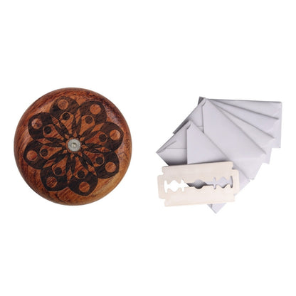 Bread Baguette Round Knife Wooden Double-Sided Bread Trimming Knife With 5 Blades