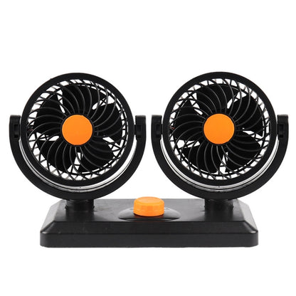 Car Fan Portable Mini Adjustable Car Double-Headed Electric Fan