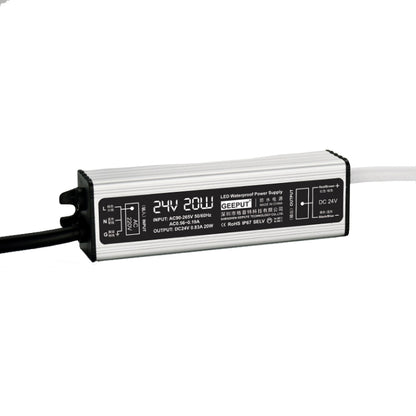 GEEPUT 220V To 24V LED Waterproof Power Supply Switch Transformer, 0.83A 20W, 1.25A 30W, 1.67A 40W, 2.1A 50W, 2.5A 60W, 3.3A 80W, 4.17A 100W, 5A 120W, 6.25A 150W, 8.33A 200W, 10.42A 250W, 12.5A 300W, 14.5A 350W, 16.7A 400W, 20.8A 500W, 25A 600W