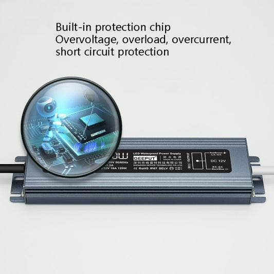 GEEPUT 220V To 24V LED Waterproof Power Supply Switch Transformer, 0.83A 20W, 1.25A 30W, 1.67A 40W, 2.1A 50W, 2.5A 60W, 3.3A 80W, 4.17A 100W, 5A 120W, 6.25A 150W, 8.33A 200W, 10.42A 250W, 12.5A 300W, 14.5A 350W, 16.7A 400W, 20.8A 500W, 25A 600W