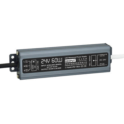 GEEPUT 220V To 24V LED Waterproof Power Supply Switch Transformer, 0.83A 20W, 1.25A 30W, 1.67A 40W, 2.1A 50W, 2.5A 60W, 3.3A 80W, 4.17A 100W, 5A 120W, 6.25A 150W, 8.33A 200W, 10.42A 250W, 12.5A 300W, 14.5A 350W, 16.7A 400W, 20.8A 500W, 25A 600W