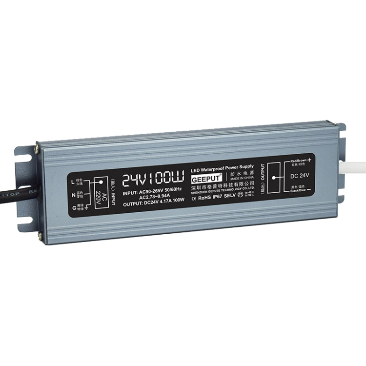 GEEPUT 220V To 24V LED Waterproof Power Supply Switch Transformer, 0.83A 20W, 1.25A 30W, 1.67A 40W, 2.1A 50W, 2.5A 60W, 3.3A 80W, 4.17A 100W, 5A 120W, 6.25A 150W, 8.33A 200W, 10.42A 250W, 12.5A 300W, 14.5A 350W, 16.7A 400W, 20.8A 500W, 25A 600W