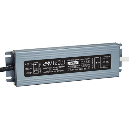 GEEPUT 220V To 24V LED Waterproof Power Supply Switch Transformer, 0.83A 20W, 1.25A 30W, 1.67A 40W, 2.1A 50W, 2.5A 60W, 3.3A 80W, 4.17A 100W, 5A 120W, 6.25A 150W, 8.33A 200W, 10.42A 250W, 12.5A 300W, 14.5A 350W, 16.7A 400W, 20.8A 500W, 25A 600W