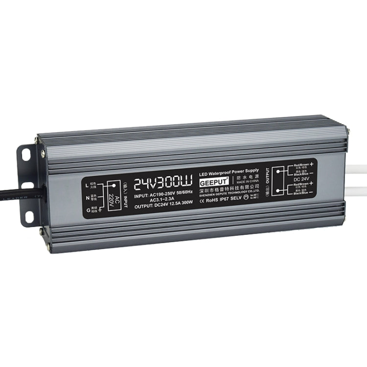 GEEPUT 220V To 24V LED Waterproof Power Supply Switch Transformer, 0.83A 20W, 1.25A 30W, 1.67A 40W, 2.1A 50W, 2.5A 60W, 3.3A 80W, 4.17A 100W, 5A 120W, 6.25A 150W, 8.33A 200W, 10.42A 250W, 12.5A 300W, 14.5A 350W, 16.7A 400W, 20.8A 500W, 25A 600W