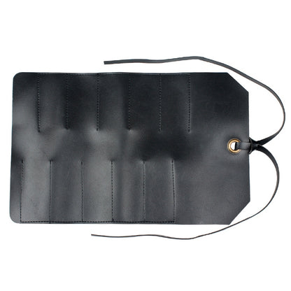 CL97 Multi-Function Toolkit Bundled Leather Tool Bag Double Thickened Two-Purpose Wrench Bag, Black, Brown