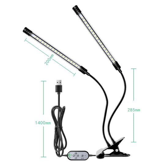 مصباح LED للنباتات، مع خاصية التحكم عن بُعد، مع خاصية التعتيم، وتقنية التحليل الطيفي الكامل، ورأس واحد 9 وات، ورأسين 18 وات، وثلاثة رؤوس 27 وات، وأربعة رؤوس 36 وات