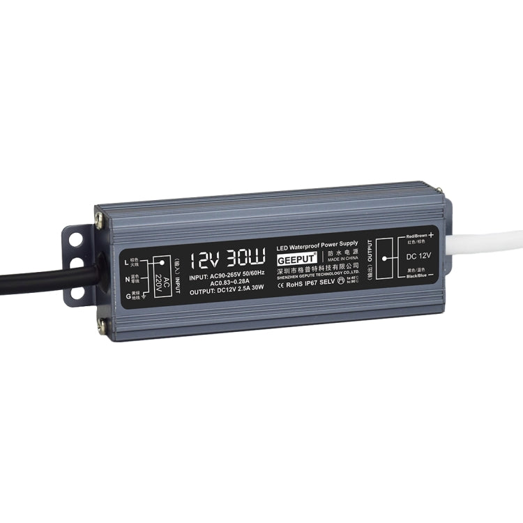 GEEPUT 220V Turn 12V LED Waterproof Power Supply Transformer, 1.67A 20W, 2.5A 30W, 3.33A 40W, 4.16A 50W, 5A 60W, 6.67A 80W, 8.33A 100W, 10A 120W, 12.5A 150W, 16.7A 200W, 21A 250W, 25A 300W, 29A 350W, 33.4A 400W, 41.7A 500W, 50A 600W