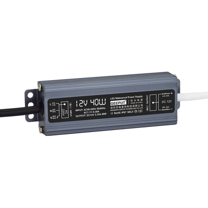GEEPUT 220V Turn 12V LED Waterproof Power Supply Transformer, 1.67A 20W, 2.5A 30W, 3.33A 40W, 4.16A 50W, 5A 60W, 6.67A 80W, 8.33A 100W, 10A 120W, 12.5A 150W, 16.7A 200W, 21A 250W, 25A 300W, 29A 350W, 33.4A 400W, 41.7A 500W, 50A 600W