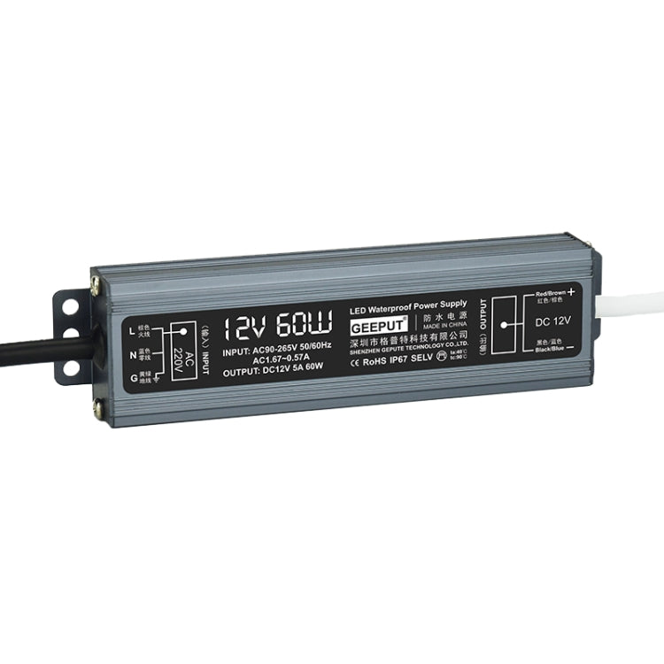 GEEPUT 220V Turn 12V LED Waterproof Power Supply Transformer, 1.67A 20W, 2.5A 30W, 3.33A 40W, 4.16A 50W, 5A 60W, 6.67A 80W, 8.33A 100W, 10A 120W, 12.5A 150W, 16.7A 200W, 21A 250W, 25A 300W, 29A 350W, 33.4A 400W, 41.7A 500W, 50A 600W