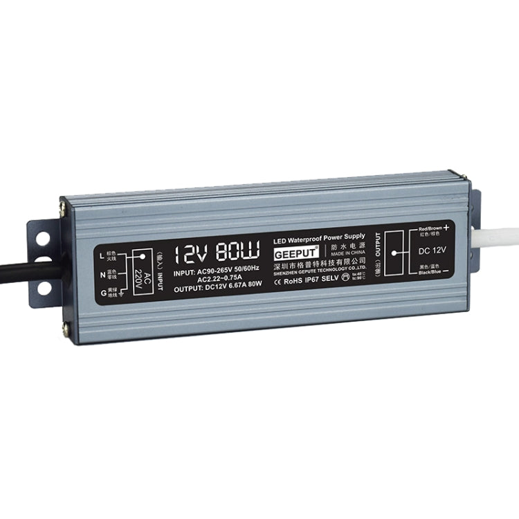 GEEPUT 220V Turn 12V LED Waterproof Power Supply Transformer, 1.67A 20W, 2.5A 30W, 3.33A 40W, 4.16A 50W, 5A 60W, 6.67A 80W, 8.33A 100W, 10A 120W, 12.5A 150W, 16.7A 200W, 21A 250W, 25A 300W, 29A 350W, 33.4A 400W, 41.7A 500W, 50A 600W