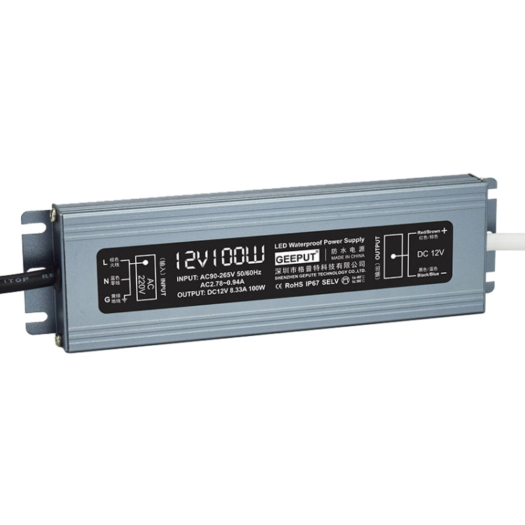 GEEPUT 220V Turn 12V LED Waterproof Power Supply Transformer, 1.67A 20W, 2.5A 30W, 3.33A 40W, 4.16A 50W, 5A 60W, 6.67A 80W, 8.33A 100W, 10A 120W, 12.5A 150W, 16.7A 200W, 21A 250W, 25A 300W, 29A 350W, 33.4A 400W, 41.7A 500W, 50A 600W