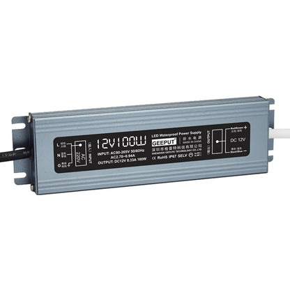 GEEPUT 220V Turn 12V LED Waterproof Power Supply Transformer, 1.67A 20W, 2.5A 30W, 3.33A 40W, 4.16A 50W, 5A 60W, 6.67A 80W, 8.33A 100W, 10A 120W, 12.5A 150W, 16.7A 200W, 21A 250W, 25A 300W, 29A 350W, 33.4A 400W, 41.7A 500W, 50A 600W