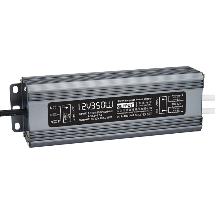 GEEPUT 220V Turn 12V LED Waterproof Power Supply Transformer, 1.67A 20W, 2.5A 30W, 3.33A 40W, 4.16A 50W, 5A 60W, 6.67A 80W, 8.33A 100W, 10A 120W, 12.5A 150W, 16.7A 200W, 21A 250W, 25A 300W, 29A 350W, 33.4A 400W, 41.7A 500W, 50A 600W