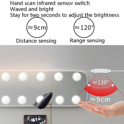 LED Makeup Mirror Light Beauty Fill Light Hand Sweep Sensor Mirror Front Light, 2 Bulbs, 6 Bulbs, 10 Bulbs, 14 Bulbs