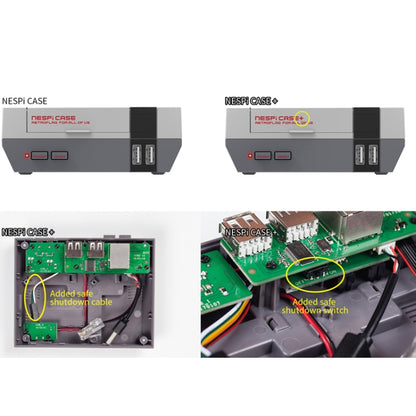 حافظة ريترو فلاج NESPi+، صندوق وحدة تحكم ألعاب مع مؤشر LED لجهاز Raspberry Pi، حافظة ريترو فلاج NESPi+