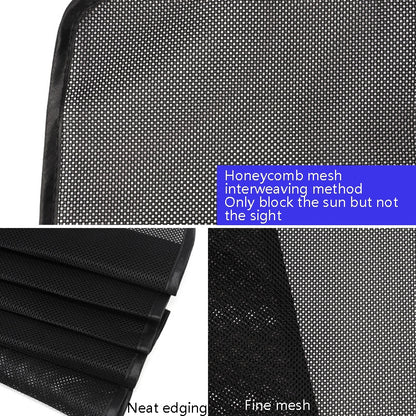 4 PCS Net Yarn Magnetic Suction Type Car Sunshade Curtain, Front Row Arc, Back Row Square, Thick Front Row Arc, Thick Back Row Square