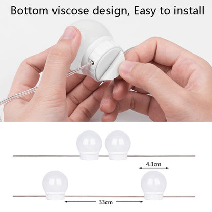 LED Mirror Front Lamp USB Adjustable Brightness Makeup Fill Light Bulbs, 2 LEDs, 6 LEDs, 10 LEDs, 14 LEDs
