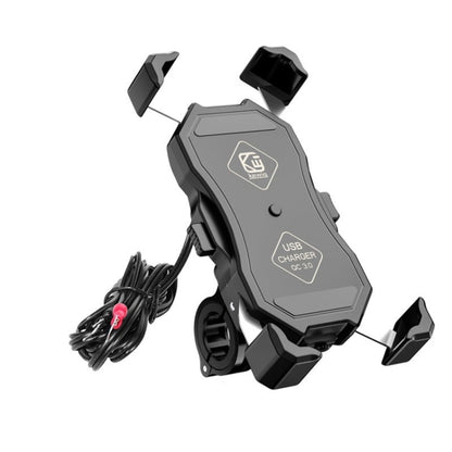 Kewig Motorcycle Outdoor Riding Four-Claw Fixed Mobile Phone Bracket QC3.0 Fast Charging Waterproof Holder, M11-B