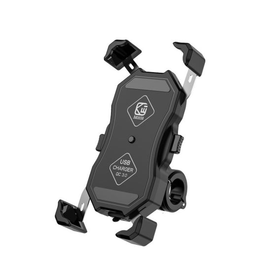 Kewig Motorcycle Outdoor Riding Four-Claw Fixed Mobile Phone Bracket QC3.0 Fast Charging Waterproof Holder, M11-B