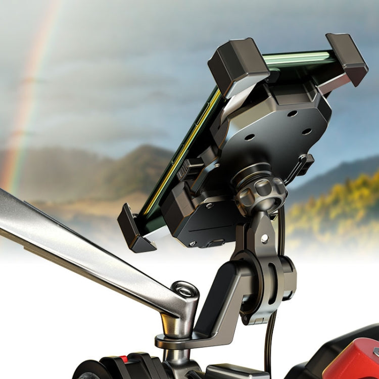 Kewig Motorcycle Outdoor Riding Four-Claw Fixed Mobile Phone Bracket QC3.0 Fast Charging Waterproof Holder, M11-B