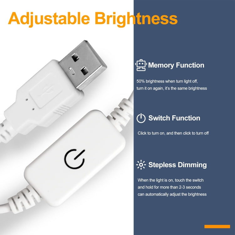 LED Plant Growth Lamp USB Touch Dimming Full Spectroscopy Planting Fill Light, 2 PCS 0.5m Waterproof, 1m Waterproof, 2m Waterproof, 3m Waterproof, 2 PCS 0.5m Non-waterproof, 2 PCS 1m Non-waterproof, 2m Non-waterproof, 3m Non-waterproof