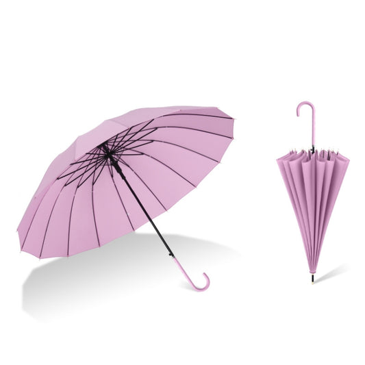 16 Bone Plain Straight Umbrella Small Fresh Long Handle Umbrella, High Indigo, Grapefruit Pink, Matcha Green, Orange, Apricot, Dark Blue, Mint Green, Charm Blue, Ginger, Red Wine, Violet, Classic Black, Vanilla Green, Wood Handle High Indigo�����������...