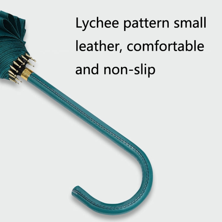 16 Bone Plain Straight Umbrella Small Fresh Long Handle Umbrella, High Indigo, Grapefruit Pink, Matcha Green, Orange, Apricot, Dark Blue, Mint Green, Charm Blue, Ginger, Red Wine, Violet, Classic Black, Vanilla Green, Wood Handle High Indigo�����������...