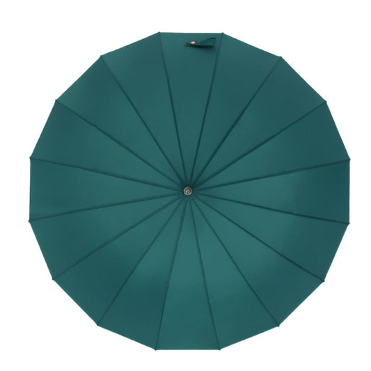 16 Bone Plain Straight Umbrella Small Fresh Long Handle Umbrella, High Indigo, Grapefruit Pink, Matcha Green, Orange, Apricot, Dark Blue, Mint Green, Charm Blue, Ginger, Red Wine, Violet, Classic Black, Vanilla Green, Wood Handle High Indigo�����������...