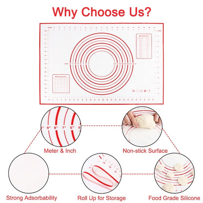 60 x 80cm Thickened Teflon Non-Stick Mat Silicone Kneading Baking Non-Slip Mat, 26 x 29cm, 30 x 40cm red, 40 x 50cm, 50 x 60cm, 50 x 70cm, 60 x 60cm, 60 x 80cm
