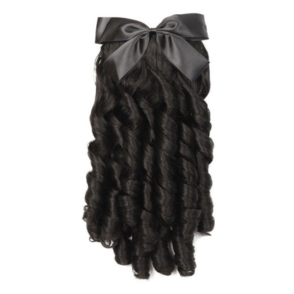 Princess Curly Ponytail Wig Costume Film And Television Retro Prom Comb Ponytail Curly Hair, Natural Black, Brownish Black, Light Brown, Dark Brown