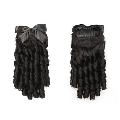Princess Curly Ponytail Wig Costume Film And Television Retro Prom Comb Ponytail Curly Hair, Natural Black, Brownish Black, Light Brown, Dark Brown