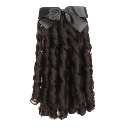 Princess Curly Ponytail Wig Costume Film And Television Retro Prom Comb Ponytail Curly Hair, Natural Black, Brownish Black, Light Brown, Dark Brown