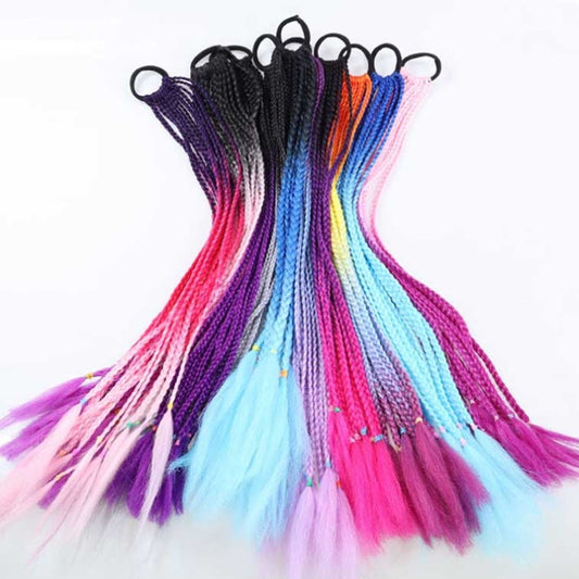 FQXBMW Colorful Braid Hair Band Wigs Corn Silk Colorful Dreadlocks Ponytail, Color: 1, 1, 02, 06, 07, 08, 15, 18, 20, 24, 26, 27, 35, 44, 49, 50, 56, 29, 31, 55