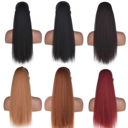 Fluffy Corn Whisker Long Curly Hair Fake Ponytail, 1.1B #, 2.2 #, 3.4 #, 4.27 #, 5.30 #, 6.BUG #