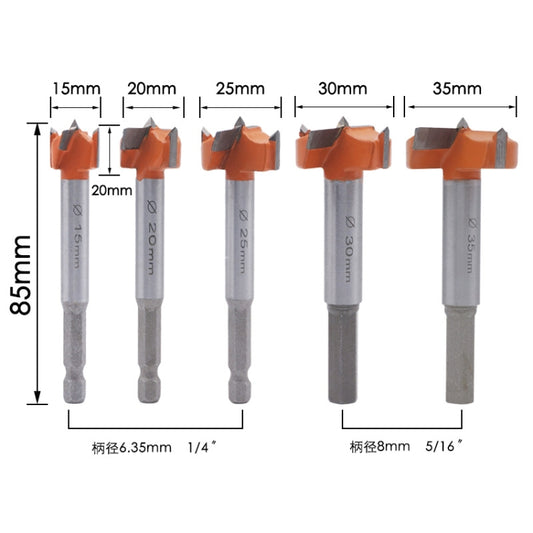 5 PCS / Set Woodworking Hole Opener Hinge Stone Cream Board Wood Take-Hole Door Window With Collar Woodworking Flat Drill Bit, 5 PCS / Set Woodworking Hole Opener