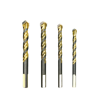 6mm Titanium-Plated King Drill Porcelain Brick Glass Brick Drill Punched Twist Triangle Drill, 6mm, 8mm, 10mm, 12mm, 6mm+8mm+10mm+12mm, 6mm+6mm+8mm+10mm+12mm