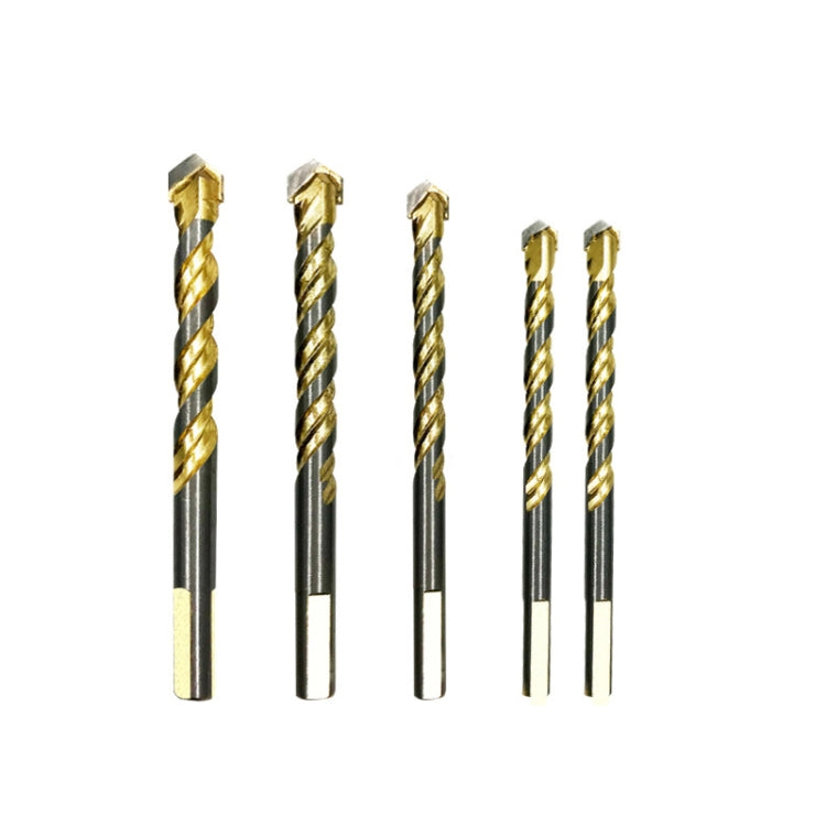 6mm Titanium-Plated King Drill Porcelain Brick Glass Brick Drill Punched Twist Triangle Drill, 6mm, 8mm, 10mm, 12mm, 6mm+8mm+10mm+12mm, 6mm+6mm+8mm+10mm+12mm