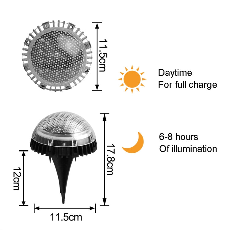 8 LEDs Solar Circular Underground Light Outdoor Waterproof Lawn Stair Light, Light Color:
